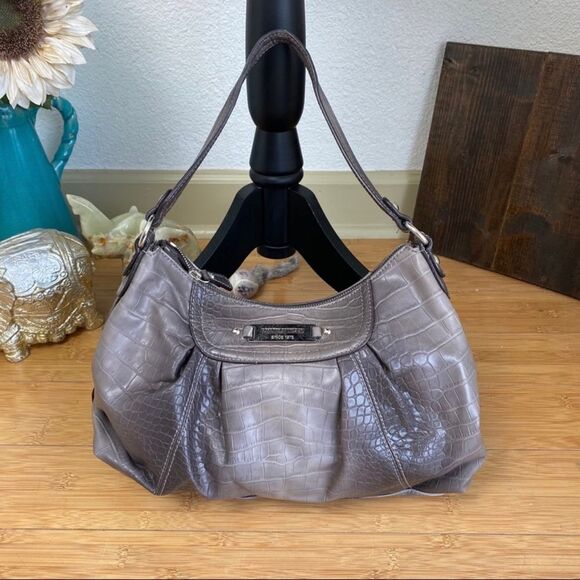 Gray Faux Snake Skin Purse - Medium Sized - Picture 1 of 11